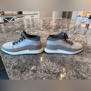 Wolf and Shepherd Gray and White High-Top Sneakers